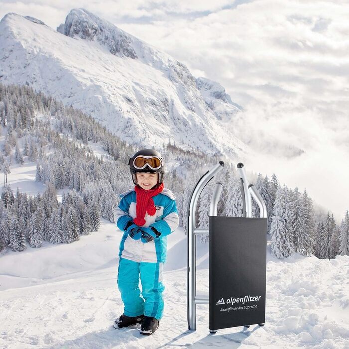 Алюмінієві санчата Alpenflitzer Складані санчата преміум-класу Складані алюмінієві санчата для великих і малих (модель 2024/25)