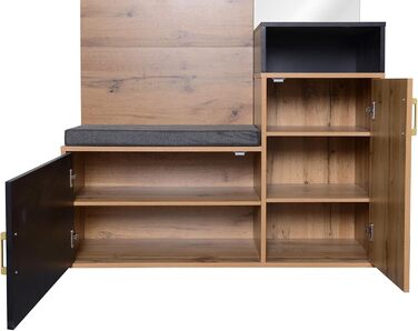 Набір вішалок AXUTL з 4 гачками для одягу, дзеркалом, тумбою для взуття, настінною вішалкою, верхньою полицею, лавкою для вішалки