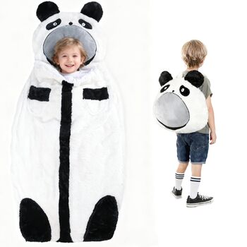 Дитячий спальний мішок 178 x 88 см, складний, дитячий спальний мішок з подушкою та блискавкою, м&39який теплий, багатофункціональний, ковдра для дитячого садка, спальний мішок чорно-білий