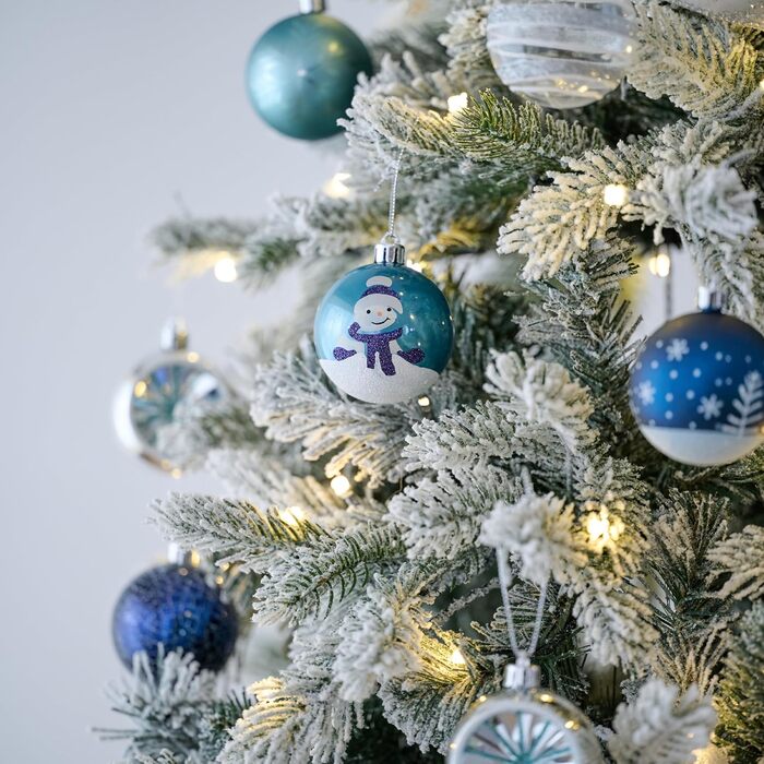 Різдвяні кульки 16 шт сріблясто-блакитний Valery Madelyn