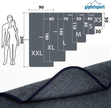 Набір рушників з мікрофібри gipfelsport - рушники з мікрофібри для сауни, фітнесу, спорту пляжний рушник, спортивний рушник 8 розм