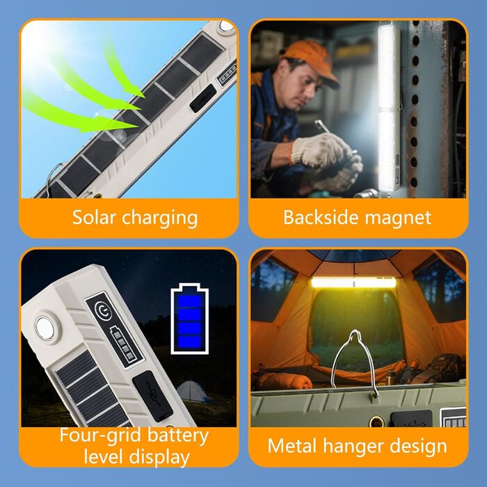 Світлодіодний ліхтарик високої яскравості з індикатором живлення, для використання на вулиці, на сонячній енергії, для кемпінгу, надзвичайних ситуацій, водонепроникний, для намету, прожектора, акумуляторної лампи освітлення, чорний