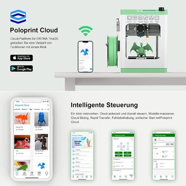 Принтер ENTINA Tina2S із хмарним друком Wi-Fi, повністю зібраний міні-3D-принтер із автоматичним вирівнюванням для початківців, з