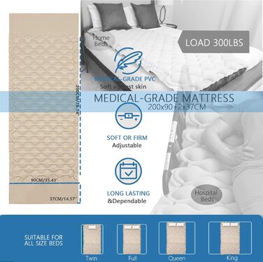 Протипролежневий матрац із системою змінного тиску для тривалого догляду, профілактики пролежнів та лікування виразок, підходить для домашніх та лікарняних ліжок