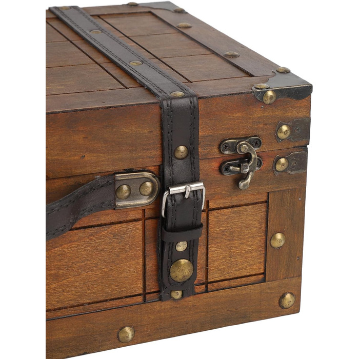 Скриня з кедрового дерева Dioche, портативна дерев&39яна скриня з потертим виглядом, футляр для зберігання одягу, іграшок та реквізиту античне бронзове покриття з ручкою зі штучної шкіри ідеально підходить для домашнього декору та повсякденного використан