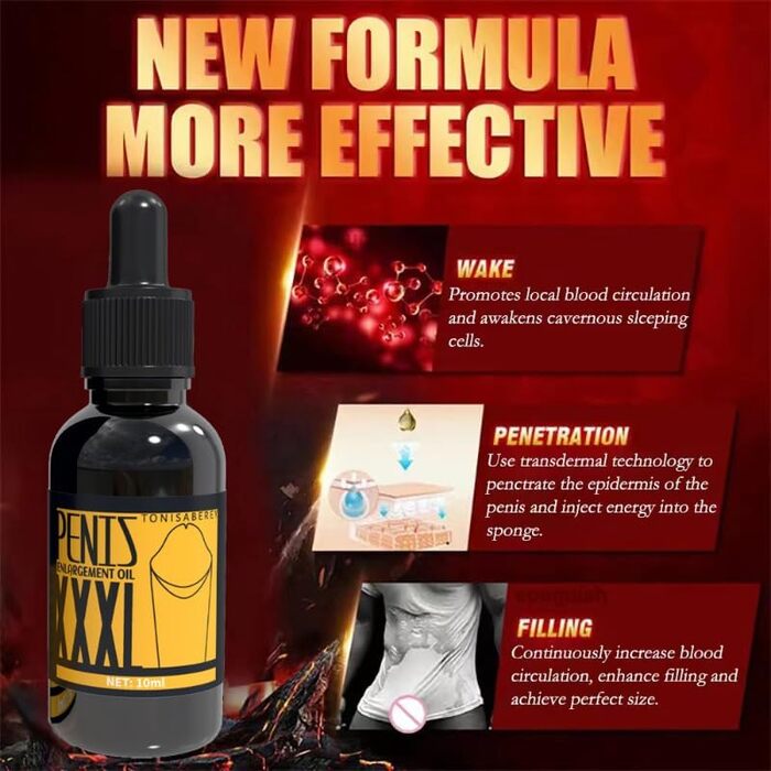 Олія для збільшення пеніса BAWUTZ, потовщення пеніса, збільшення росту великого пеніса для чоловіків, швидше збільшення пеніса великих розмірів для чоловіків, олія для зростання потенції 10 мл (3 шт.)