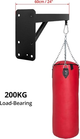 Настінний кронштейн для боксерської груші в комплекті з кріпильними гвинтами - міцна сталь - 60 см - вантажопідйомність 150 кг