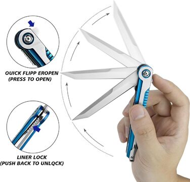 Одноручний ніж IKORES, складаний ніж зі шкіряним чохлом і кишеньковою кліпсою, одноручний ніж з лезом з нержавіючої сталі, для чол