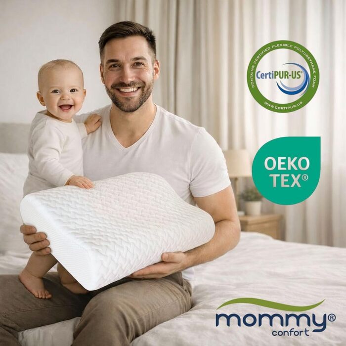 Ортопедична подушка - подушка для підтримки шиї - сертифікована Oeko-TEX - подушка для зняття болю в шиї - подушка з піни з ефектом пам&39яті - ергономічна подушка - суперм&39яка тканина, яку можна прати внутрішній чохол