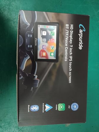 Бездротовий екран Carpuride W702 Carplay для мотоцикла, портативний CarPlay & Android автомобіль для мотоцикла, 7-дюймовий водонепроникний сенсорний екран, підтримує подвійний Bluetooth, GPS-навігацію, Siri.