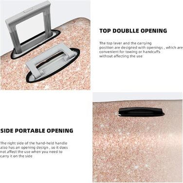 Валіза для подорожей, пилонепроникна, з блискітками, захист багажу, біла, XL