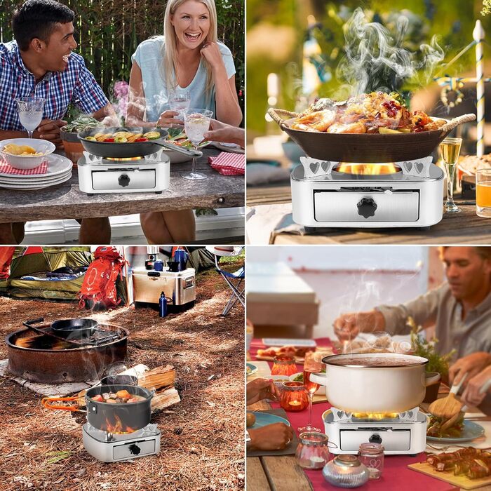 Спиртова плита onlyfire Spirit Stove, портативна кемпінгова плита для використання в приміщенні та на вулиці, компактна спиртова плита з нержавіючої сталі, спиртоварка, спиртова плита для приготування їжі, кемпінгу, трекінгу, саду, пікніка