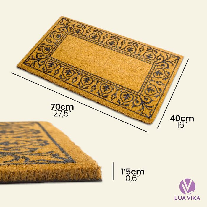 Кокосовий килимок для дверей - Класичний - 40x70 см - Килимок для дверей для приміщень та вулиці - Килимок для передніх дверей - Вуличний килимок - Килимки для дверей - Кокосовий килимок для дверей