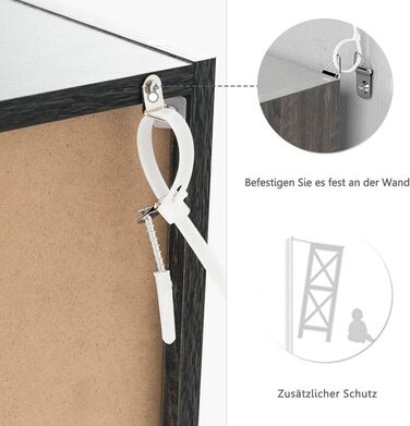 Книжкова шафа COSTWAY з 5 дверцятами та 9 відділеннями, окремостояча полиця, офісна полиця, полиця для зберігання речей для вітальні, спальні, 90 x 29 x 90 см, сірий