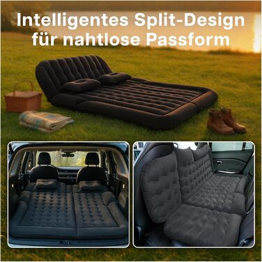 Надувний матрац MMOBIEL для позашляховиків, автомобільний матрац, надувне ліжко для кемпінгу та подорожей - електричний повітряний насос, 2 подушки, ремкомплект та сумка для перенесення кемпінговий матрац для позашляховиків та використання на свіжому пові