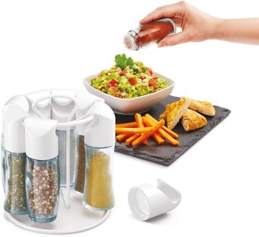 Стійка для спецій Metaltex Spice-8 білого кольору