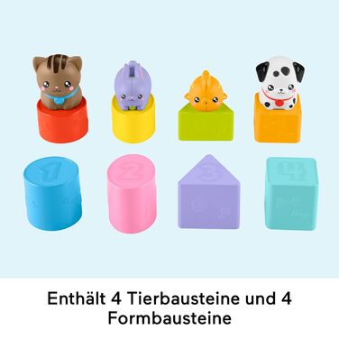 Іграшка-сортер Fisher-Price Тварини в дорогу FP Pets сортер та переносний будиночок для тварин з розвиваючими активностями для малюків від 6 місяців, HTW93
