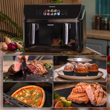 Аерофритюрниця Cecotec Cecofry&Grill Duoheat 10000, 2800 Вт, 10 л, з вікном перегляду, Inox