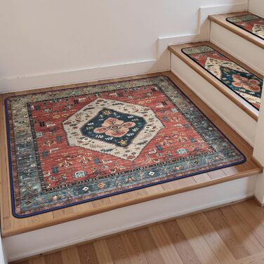 Нековзні сходинки OJIA, килимок у тон для дерев&39яних сходинок, квадратні сходинки Capet, гумова підкладка, доріжка для сходів, нековзний килимок для сходів, 78,7 x 78,7 см 79 x 79 см (прямокутні) східні 1