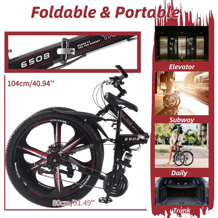 Складаний гірський велосипед для дорослих LSBIKE 27.5″