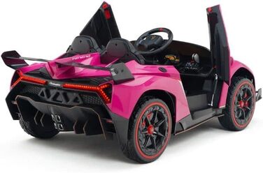 Дитячий електромобіль FINOOS Lambo Veneno 24V електромобіль для дітей 2-місний, гумові шини 4X4, шкіряне сидіння, з пультом дистан