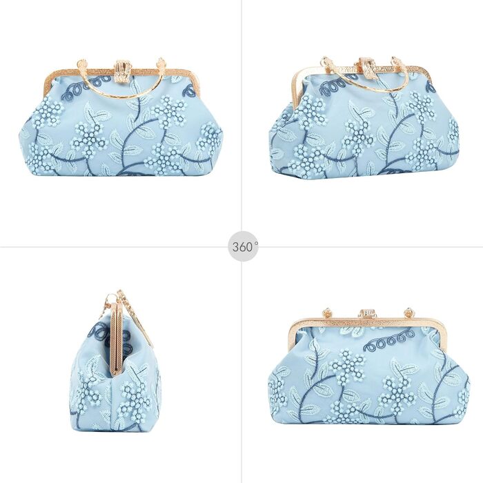 Сатеневий клатч для вечірки та особливих подій, блакитний (08301)