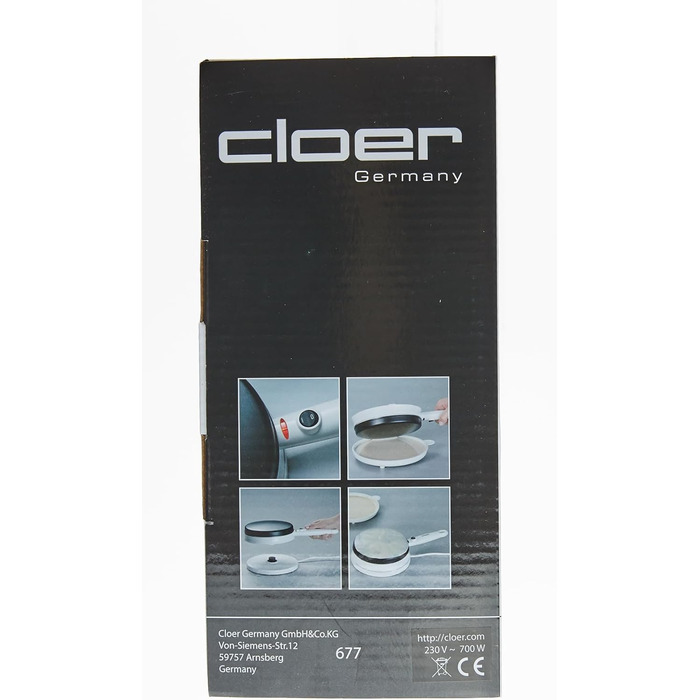 Акумуляторна для тонких млинців, 700 Вт, поверхня для випічки діаметром 18,5 см Одинарна, 677 Crpe-Maker -