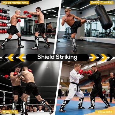 Щитки для кікбоксингу, товсті щитки для гомілок SGZIOO із захистом підйому стопи, регульовані, для муай-тай, ММА, боксу, кікбоксингу, тренувань з бойових мистецтв