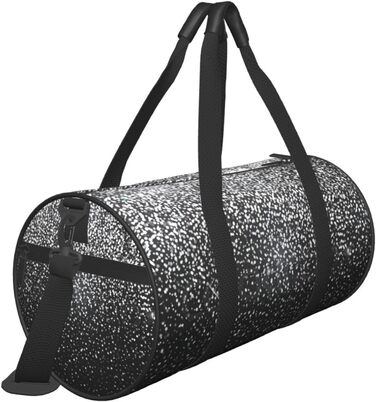 Синя смугаста сумка-дорожня сумка з черепом, кругла, великої місткості, легка та міцна, чудовий подарунок для походів, відпустки, ділових поїздок та іншого, з блискучими срібними блискітками.