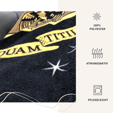 Плед з Гаррі Поттером 150x200 см Плед з коралового флісу з гербом Хоґвортсу, м&39який, для дітей та дорослих Подарунковий плед, чорний