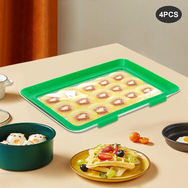 Коробка для шинки, для холодильника, зберігання шинки, холодильник, комплект із 4 контейнерів, для зберігання продуктів, ідеально підходить для кемпінгу, вечірок, сімей (30 x 20 см)