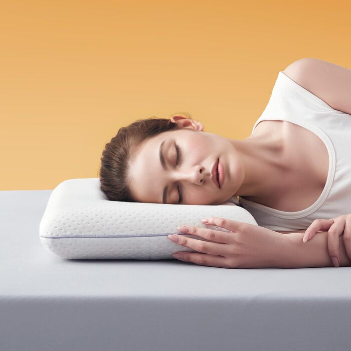 Подушка Sonive з піни з ефектом пам&39яті 70x36x10 см, подушка з бамбуковим волокном наволочка з поліестеру, подушка для шиї для полегшення болю в шиї, знімна подушка для сну, біла 70*36*10 см