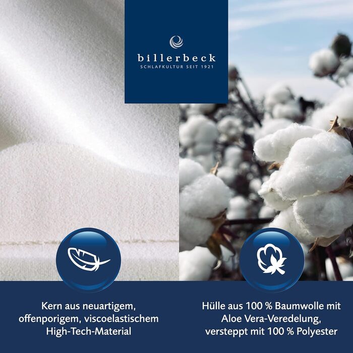 Подушка для шиї - Подушка 40 x 80 см - Подушка для підтримки шиї з високотехнологічною піною Visco Core, 20 Visco Pillow -