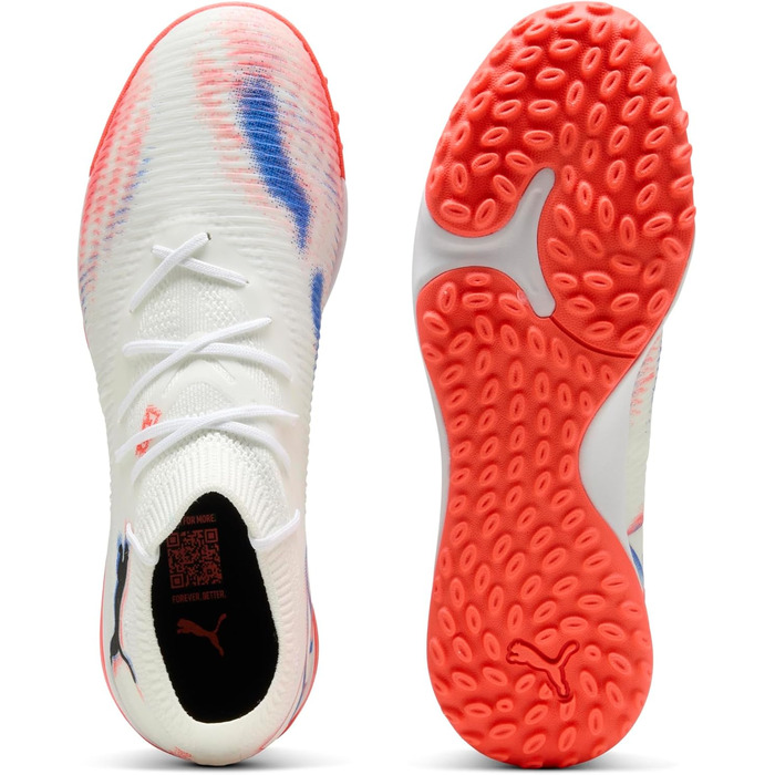 Жіночі футбольні бутси PUMA Future 8 Match TT, розмір 42 EU, білі, чорні, яскраво-червоні
