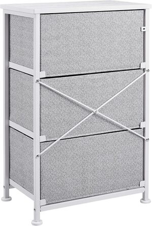 Шафа для зберігання речей з 3 тканинними шухлядами, біла