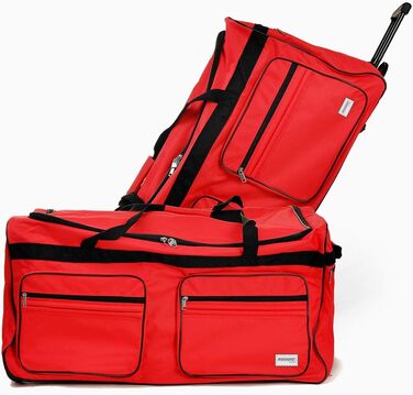 Дорожня сумка DEUBA з функцією візка Колеса на підшипниках Телескопічна ручка Замикається -Вибір кольору та розміру Спортивна сумка-візок, багажна сумка, червона, 160 л 85 x 43 x 44 см (ДхШхВ) Червона 160 л 85 x 43 x 44 см (ДхШхВ)