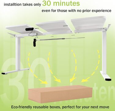 Ігровий стіл з регульованою висотою, комп&39ютерний стіл з регульованою висотою та акумуляторним USB-двигуном, стіл з електричним регулюванням висоти, сучасний дизайн столу для роботи стоячи 120 x 60 x 72-119 см