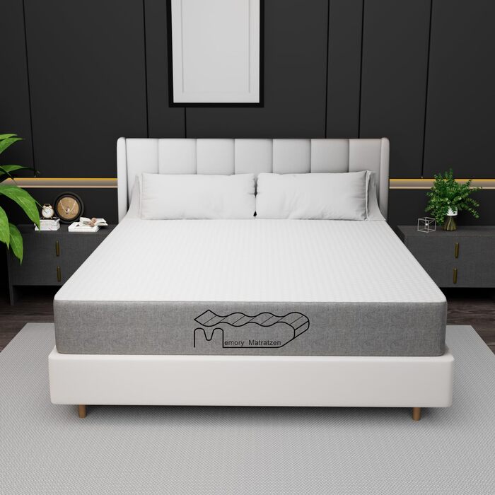 Матрац 180x200 см, матрац з холодної піни, висота 26 см та рівень жорсткості H3, комфорт у 7 зонах тіла, двоспальний матрац для спальні вдома (180x200x26 см) 26 см 180x200