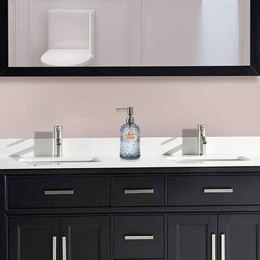 Дозатор мила для ванної та кухні зі скла з насосом з нержавіючої сталі 304 (сірий)