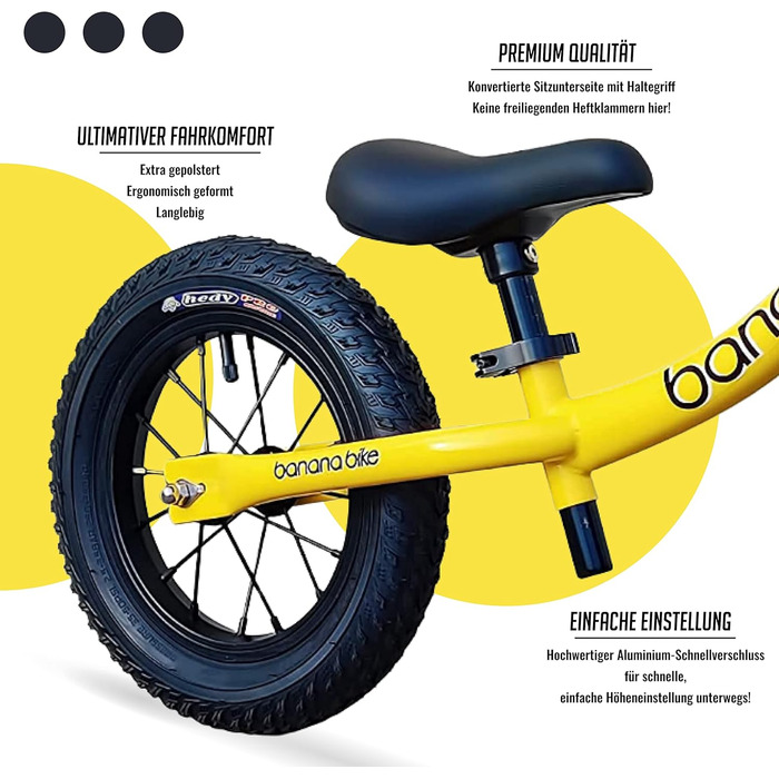Дитячий велосипед-балансир Banana 12 дюймів Дитячий велосипед для хлопчиків і дівчаток, підходить для дітей від 2-5 років, велосип