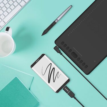 Графічний планшет HUION Inspiroy H950P, графічний планшет Huion з 8 спеціальними кнопками, 8192 рівні безбатарейного пера з функцією нахилу, панель для малювання, сумісна з ПК та пристроєм Android (11 x 6.875 дюймів)