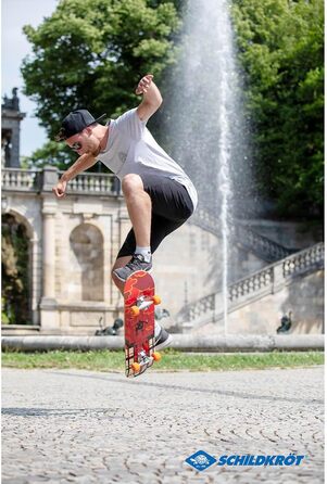 Скейтборд Kicker 31" Red Parkour - повний комплект для початківців, 9-шарова увігнута дека з подвійним кік, ABEC-5 кулькові підшипники, 31 дюйм, дизайн Red Parkour, 510602