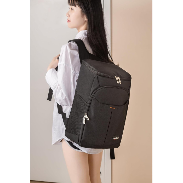 Рюкзак-холодильник 25 л, сумка-холодильник, сумка для пікніка, велика ізольована сумка-холодильник для пікніків/барбекю/кемпінгу/прогулянок/шопінгу (чорний)