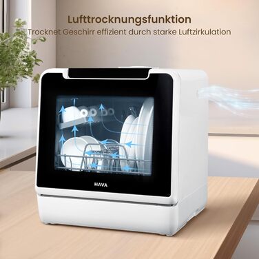 Настільна посудомийна машина HAVA, 8 програм, нова модель