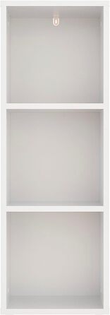 Мала біла книжкова полиця кубічна полиця з 3 відділеннями, кубічна полиця для вітальні, дитячої кімнати, спальні Окремостояча полиця Nubo 31,4 x 90,4 x 29 см Біла Nubo3