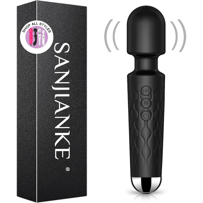 Вібратор SANJIANKE для жінок, стимулятор клітора та G-точки, 8 швидкостей, 20 режимів, чорний матовий