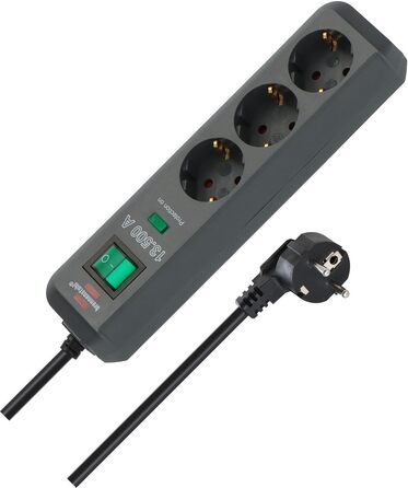 Розеткова стрічка Brennenstuhl Eco-Line 3-стороння із захистом від перенапруги (багаторозеткова розетка з посиленим захистом від д
