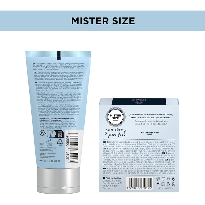 Набір MISTER SIZE 64 мм, 36 презервативів, лубрикант 100 мл