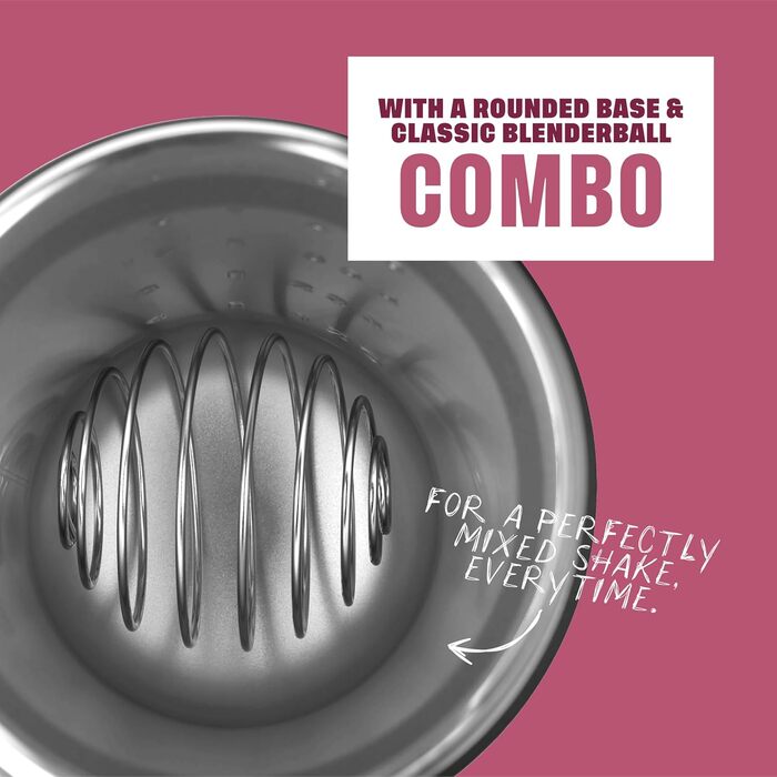 Пляшка для води BlenderBottle Strada Sleek Shaker Cup, ізольована, з нержавіючої сталі, з вінчиком, 750 мл, малиново-блакитний колір, Strada Sleek Water Bottle