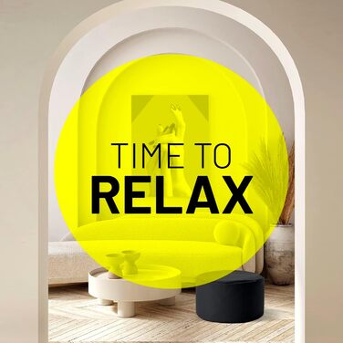 Пуф-мішок Lumaland (50 л) Компактний крісло-мішок з функцією 3-в-1 зручний стілець, практичний бічний столик та стильна підставка для ніг для використання в приміщенні та на вулиці З гнучким наповнювачем з пінополістиролу Ø 25 x 45 см Чорний